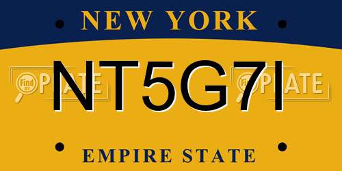 NT5G7I New York License Plate