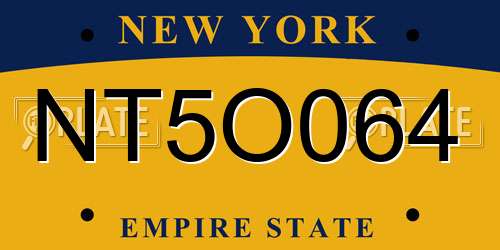 NT5O064 New York License Plate