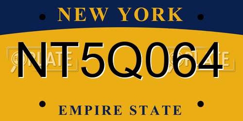 NT5Q064 New York License Plate