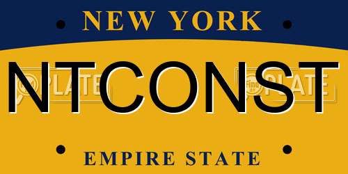 NTCONST New York License Plate