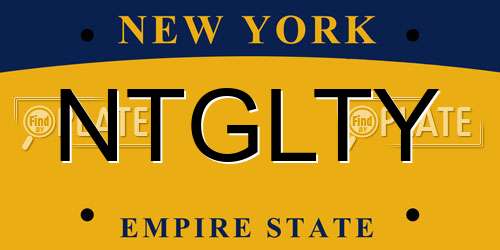 NTGLTY New York License Plate