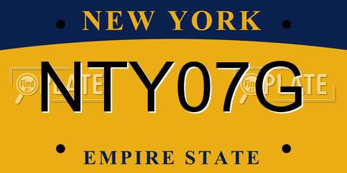 NTY07G New York License Plate