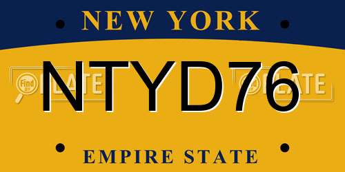 NTYD76 New York License Plate