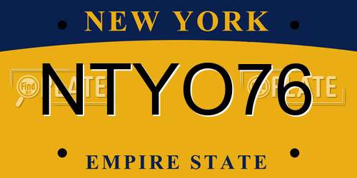 NTYO76 New York License Plate