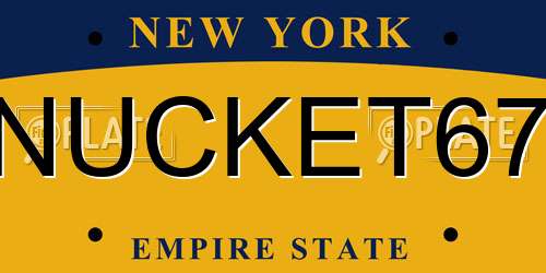NUCKET67 New York License Plate
