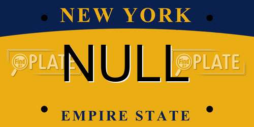 NULL New York License Plate