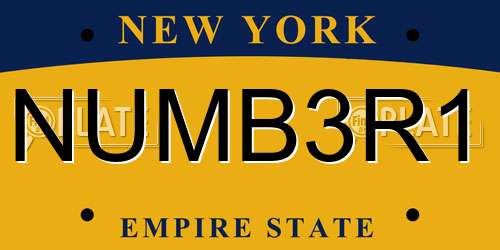 NUMB3R1 New York License Plate