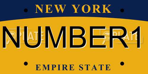 NUMBER1 New York License Plate