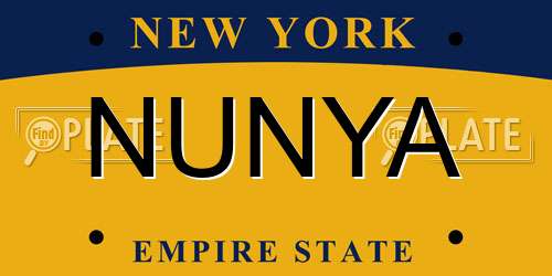 NUNYA New York License Plate