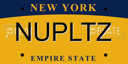 NUPLTZ New York License Plate