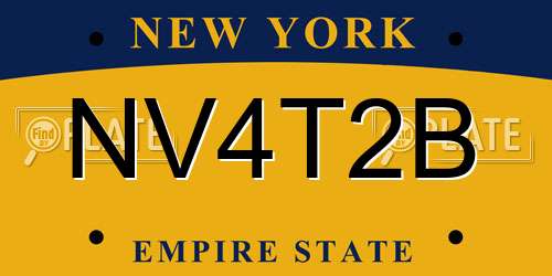 NV4T2B New York License Plate