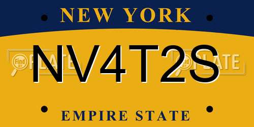 NV4T2S New York License Plate