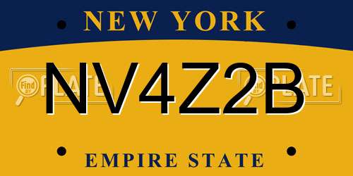 NV4Z2B New York License Plate