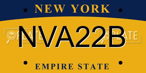 NVA22B New York License Plate