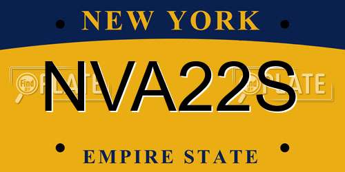 NVA22S New York License Plate