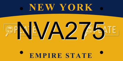 NVA275 New York License Plate
