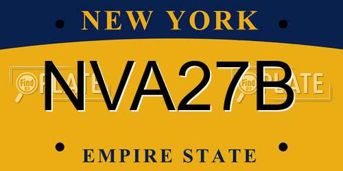NVA27B New York License Plate
