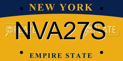 NVA27S New York License Plate