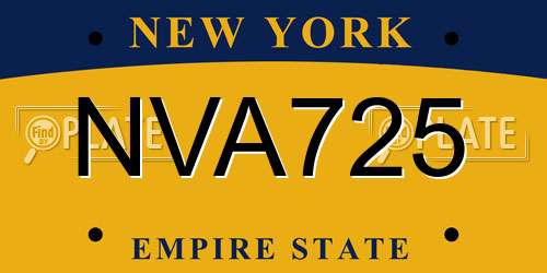 NVA725 New York License Plate