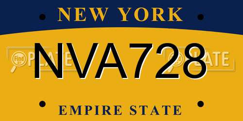 NVA728 New York License Plate
