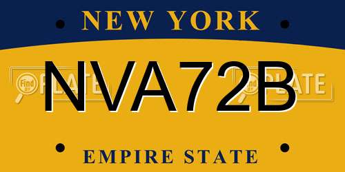 NVA72B New York License Plate