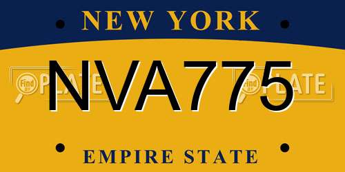 NVA775 New York License Plate