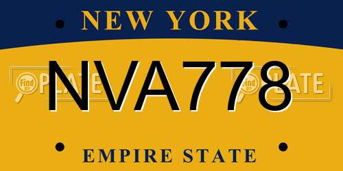 NVA778 New York License Plate