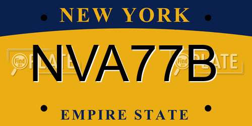 NVA77B New York License Plate