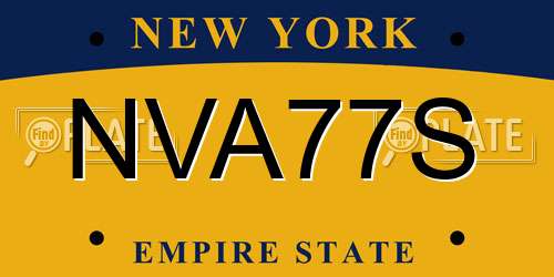 NVA77S New York License Plate