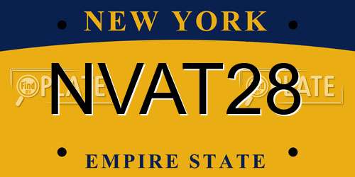 NVAT28 New York License Plate