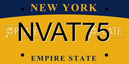 NVAT75 New York License Plate