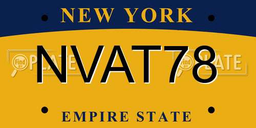 NVAT78 New York License Plate
