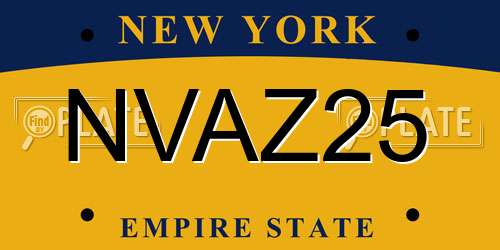 NVAZ25 New York License Plate