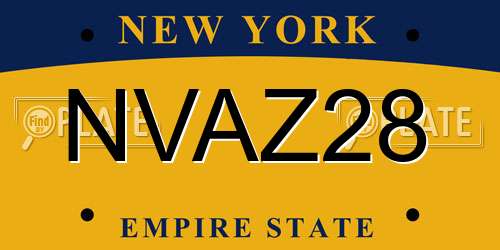 NVAZ28 New York License Plate