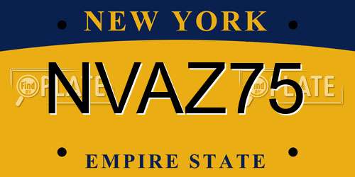NVAZ75 New York License Plate