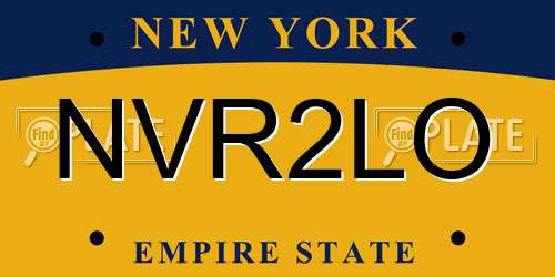 NVR2LO New York License Plate