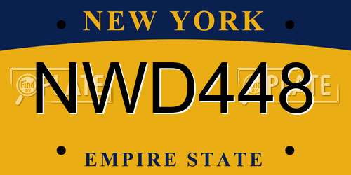 NWD448 New York License Plate