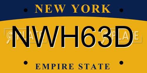 NWH63D New York License Plate