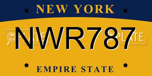 NWR787 New York License Plate