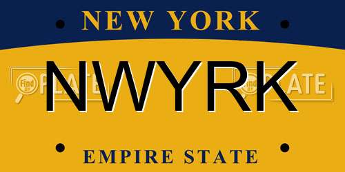NWYRK New York License Plate