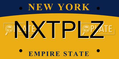 NXTPLZ New York License Plate