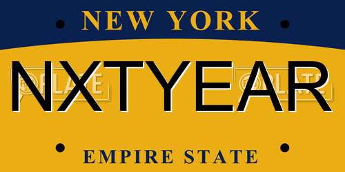 NXTYEAR New York License Plate