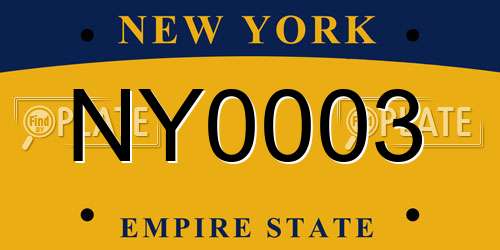 NY0003 New York License Plate