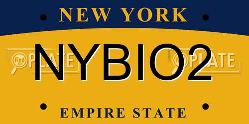 NYBIO2 New York License Plate