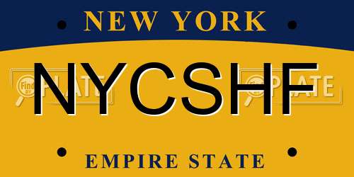 NYCSHF New York License Plate