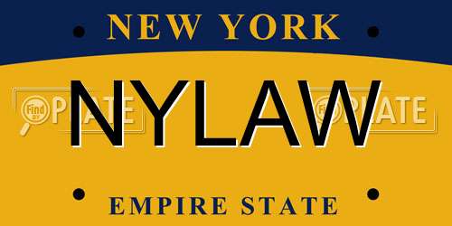 NYLAW New York License Plate