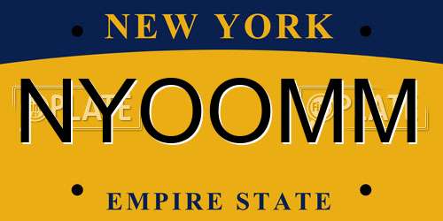 NYOOMM New York License Plate