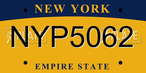NYP5062 New York License Plate