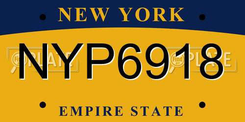 NYP6918 New York License Plate