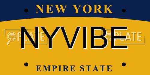 NYVIBE New York License Plate
